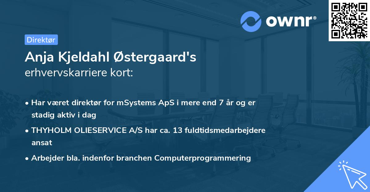 Anja Kjeldahl Østergaard's erhvervskarriere kort