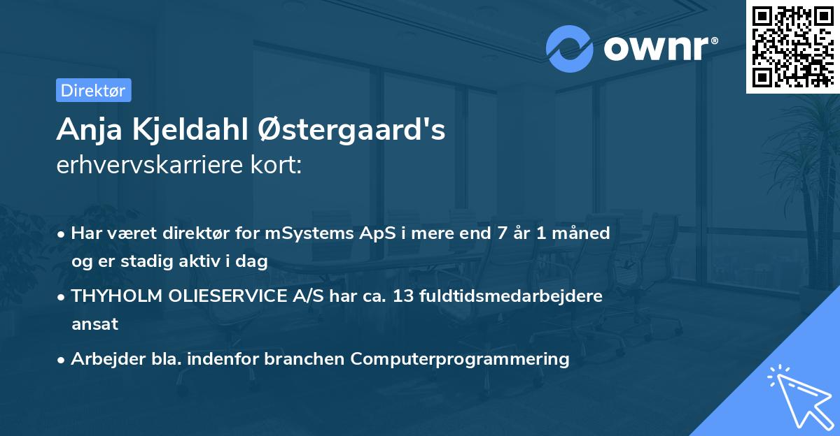 Anja Kjeldahl Østergaard's erhvervskarriere kort