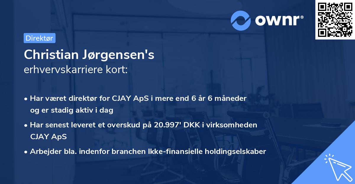 Christian Jørgensen's erhvervskarriere kort