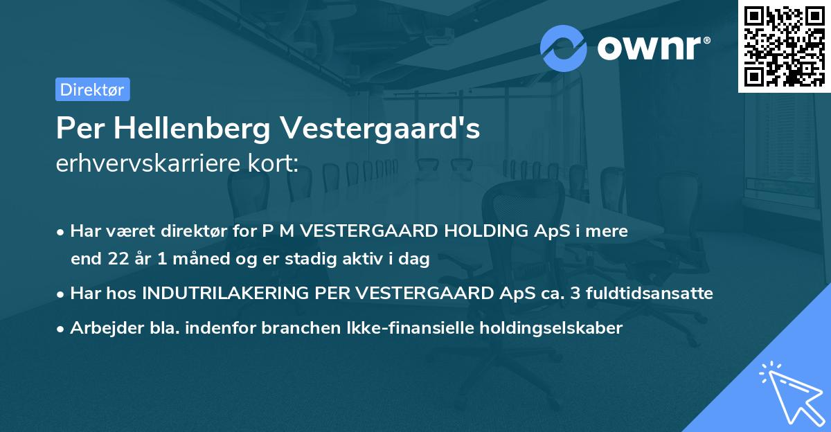 Per Hellenberg Vestergaard's erhvervskarriere kort