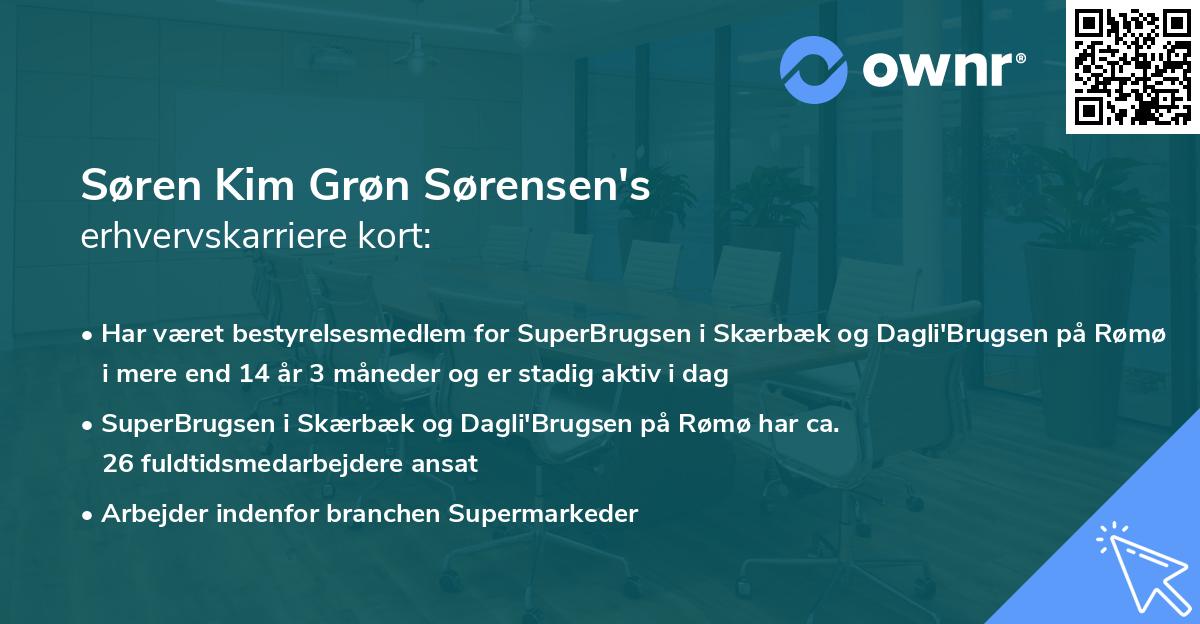 Søren Kim Grøn Sørensen's erhvervskarriere kort