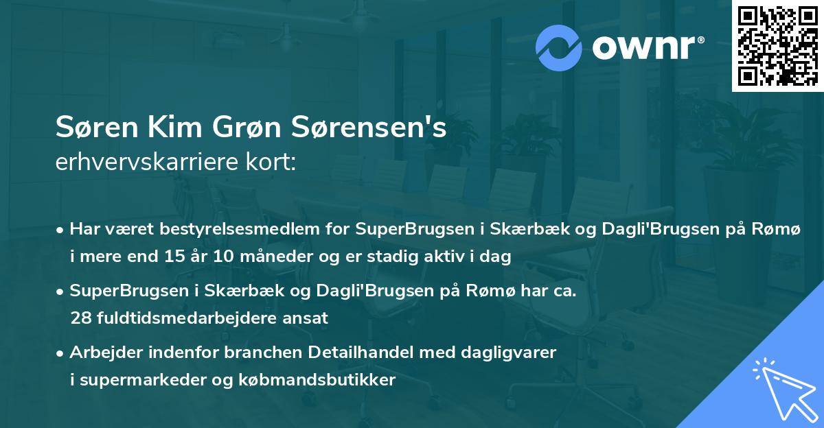 Søren Kim Grøn Sørensen's erhvervskarriere kort