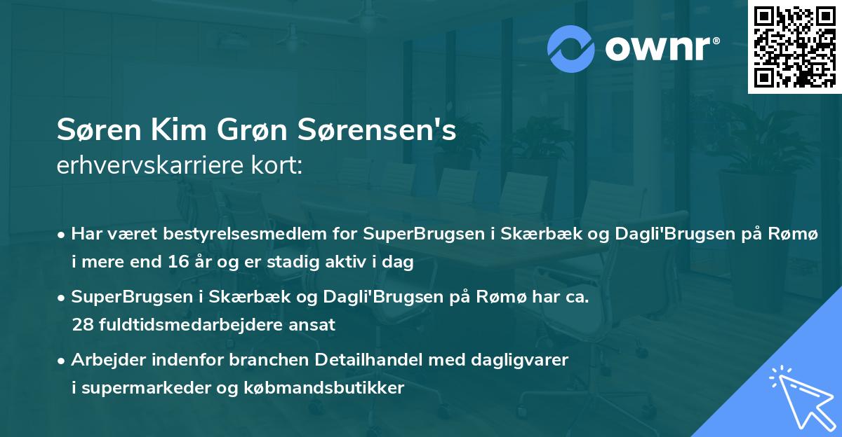 Søren Kim Grøn Sørensen's erhvervskarriere kort
