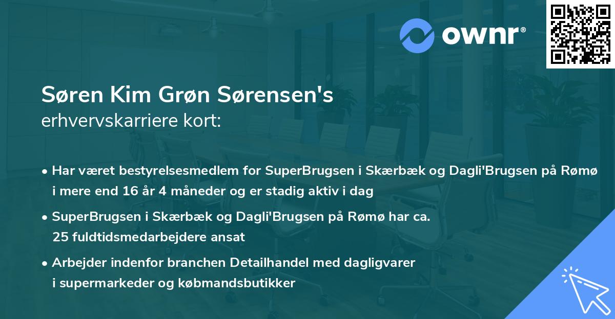 Søren Kim Grøn Sørensen's erhvervskarriere kort