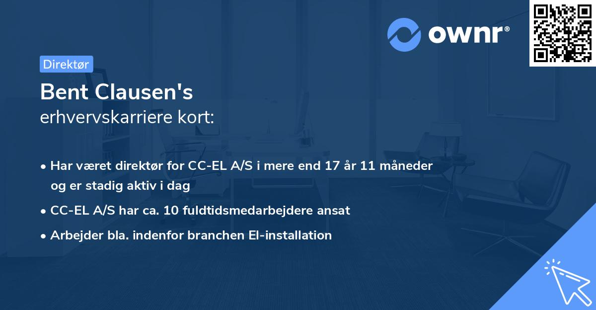 Bent Clausen's erhvervskarriere kort
