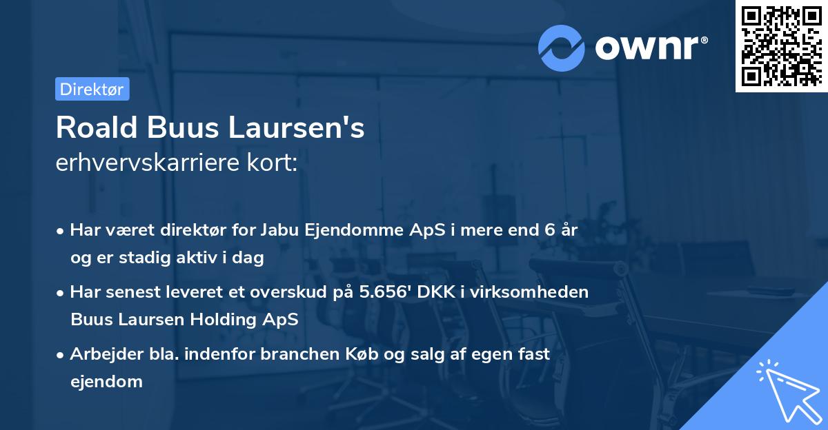 Roald Buus Laursen's erhvervskarriere kort