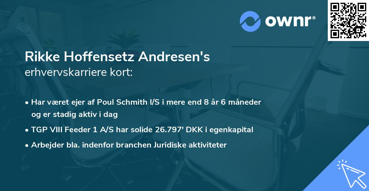 Rikke Hoffensetz Andresen's erhvervskarriere kort