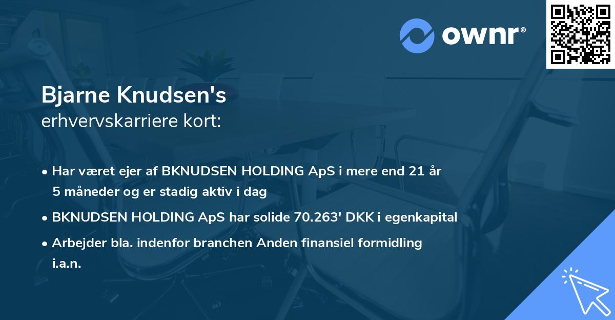 Bjarne Knudsen's erhvervskarriere kort