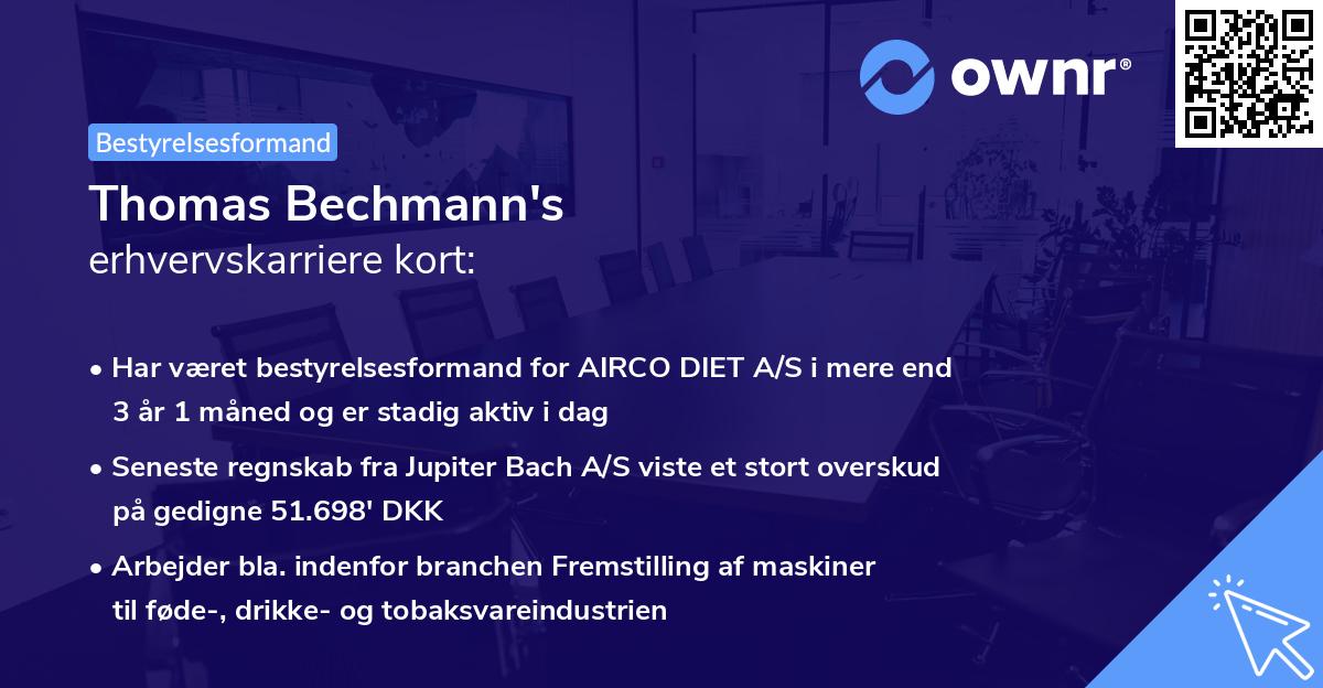 Thomas Bechmann's erhvervskarriere kort