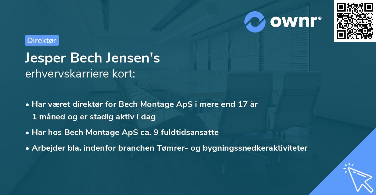 Jesper Bech Jensen's erhvervskarriere kort