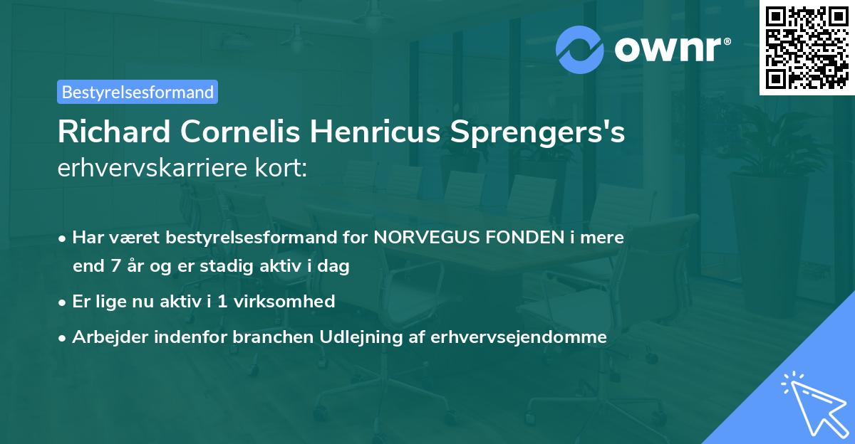 Richard Cornelis Henricus Sprengers's erhvervskarriere kort