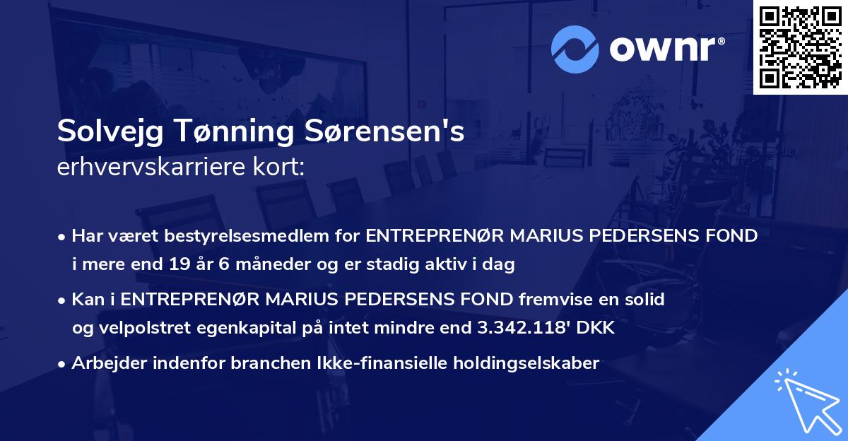 Solvejg Tønning Sørensen's erhvervskarriere kort