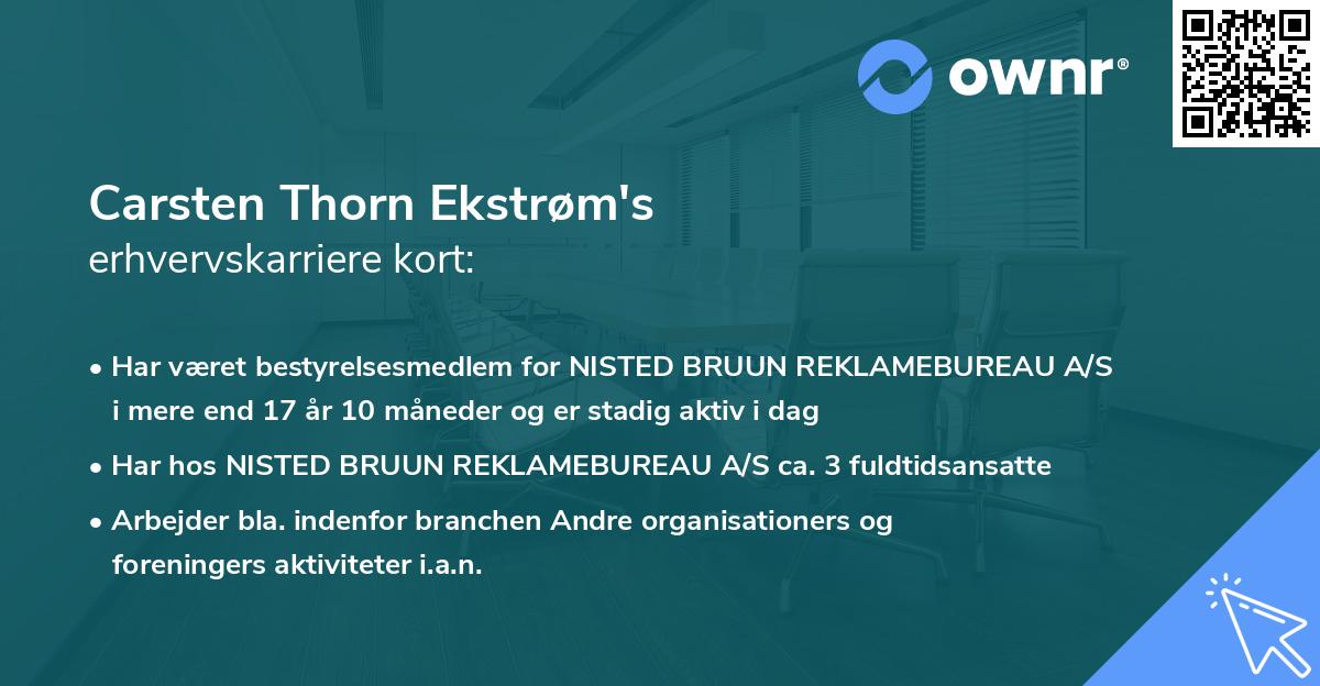 Carsten Thorn Ekstrøm's erhvervskarriere kort
