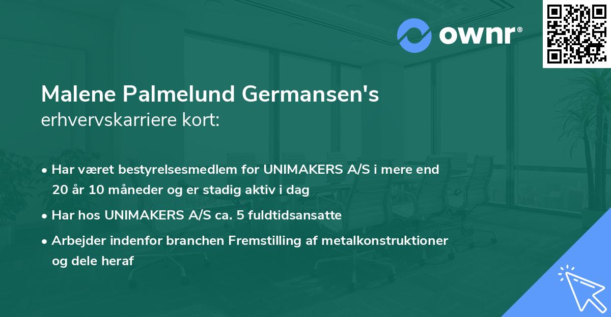 Malene Palmelund Germansen's erhvervskarriere kort