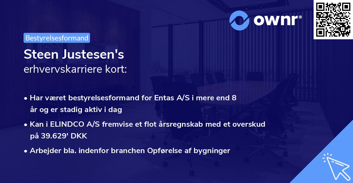 Steen Justesen's erhvervskarriere kort