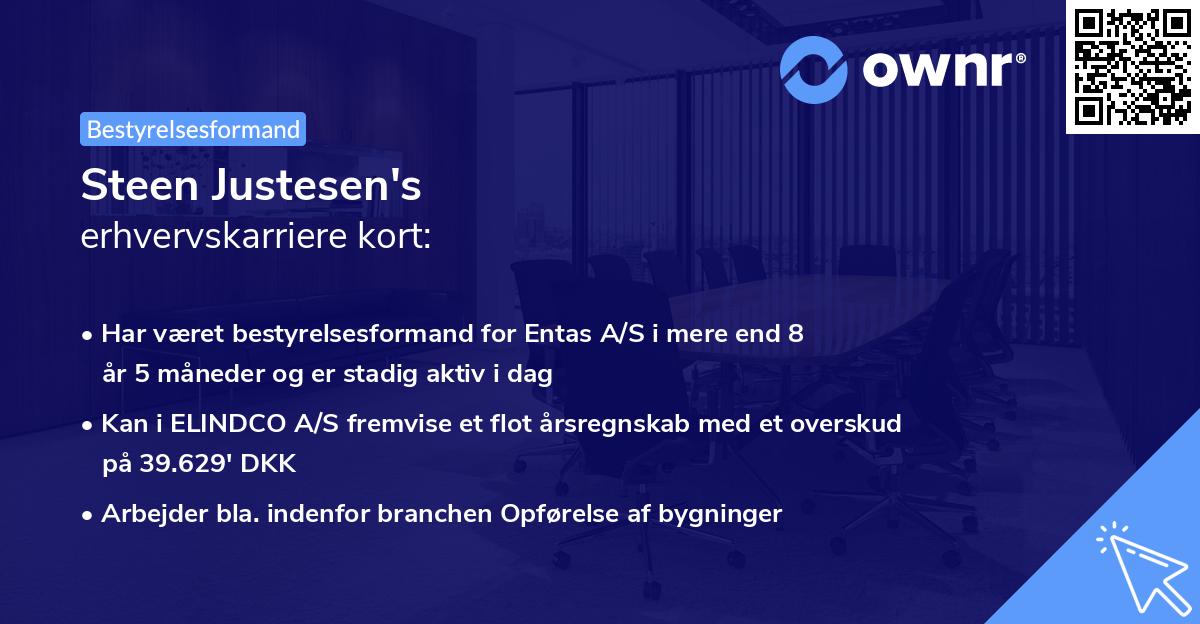 Steen Justesen's erhvervskarriere kort