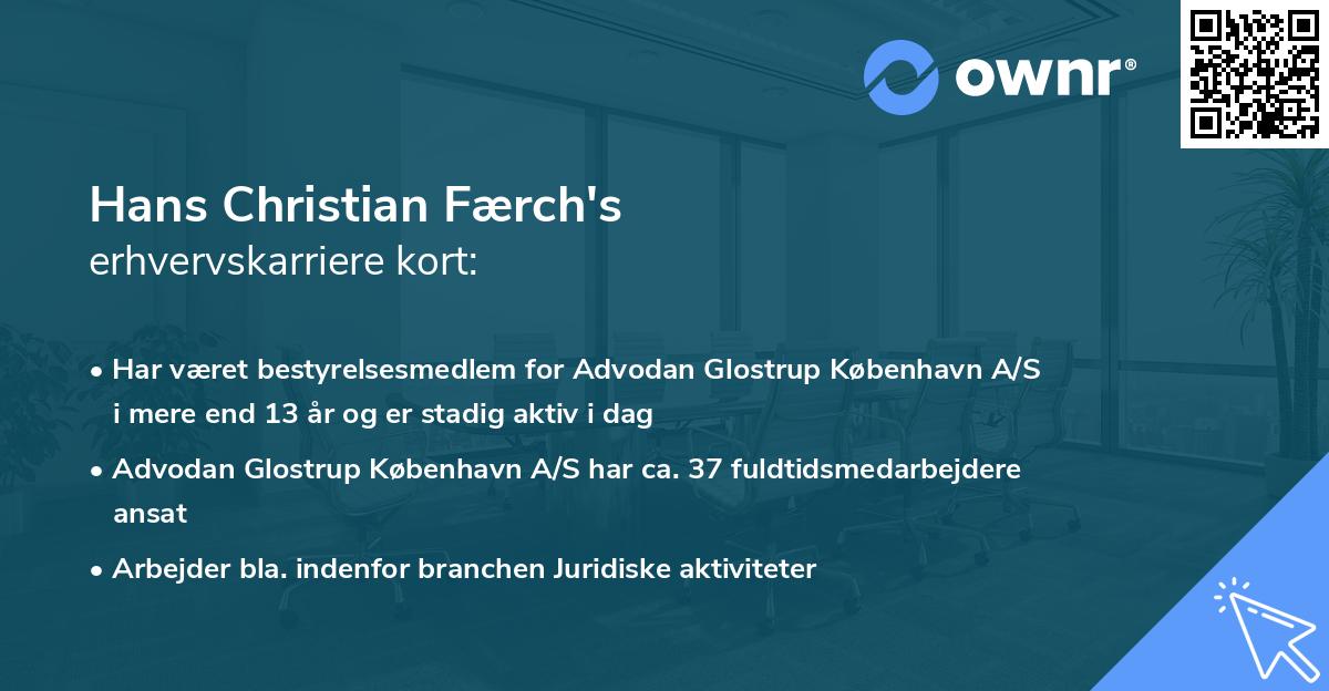 Hans Christian Færch's erhvervskarriere kort