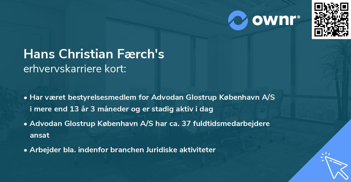 Hans Christian Færch's erhvervskarriere kort