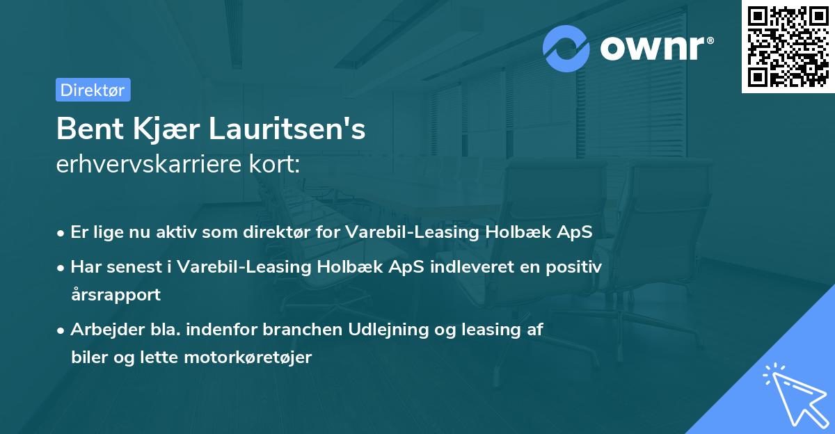 Bent Kjær Lauritsen's erhvervskarriere kort