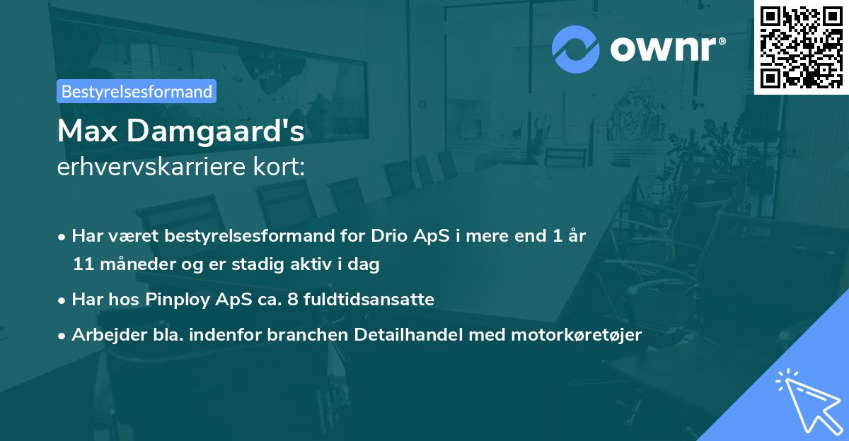 Max Damgaard's erhvervskarriere kort