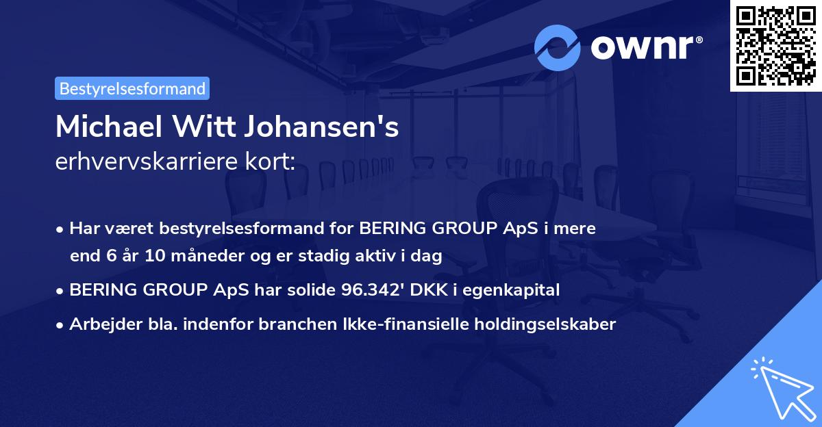 Michael Witt Johansen's erhvervskarriere kort