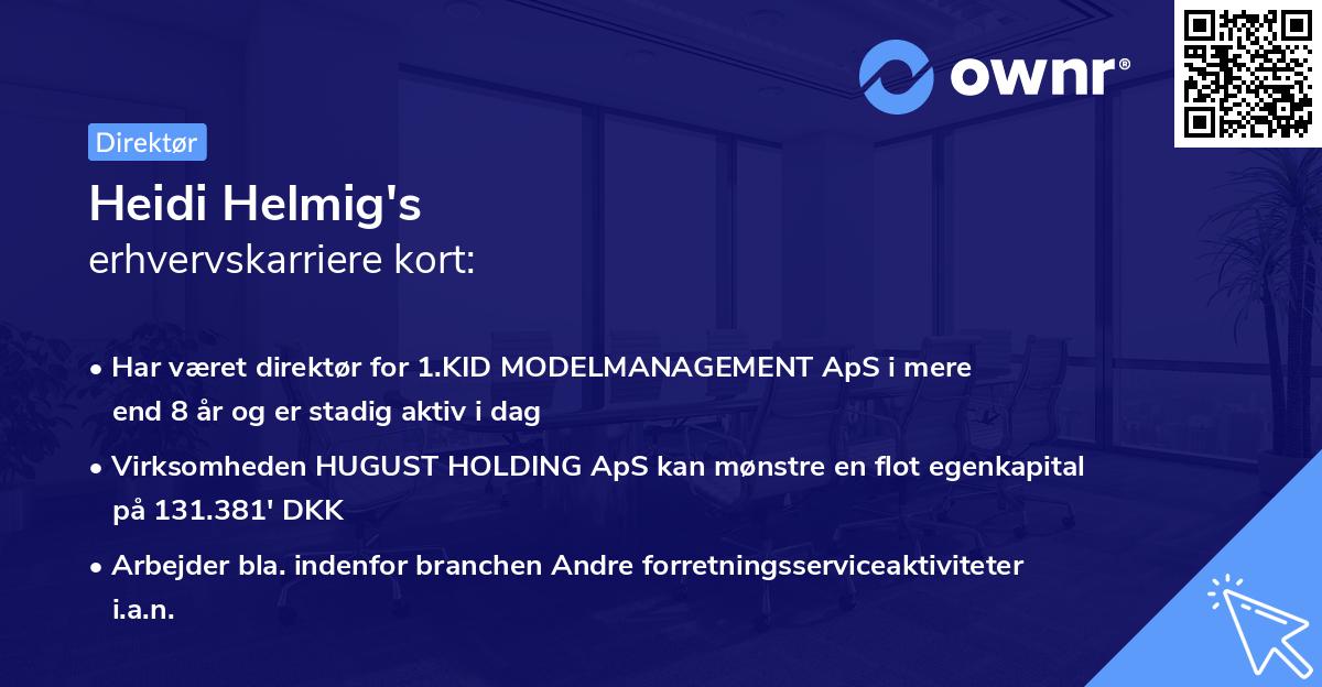 Heidi Helmig's erhvervskarriere kort