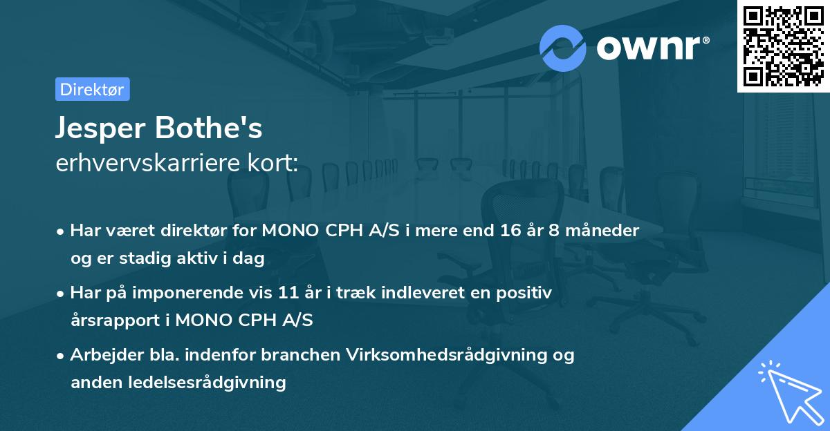 Jesper Bothe's erhvervskarriere kort