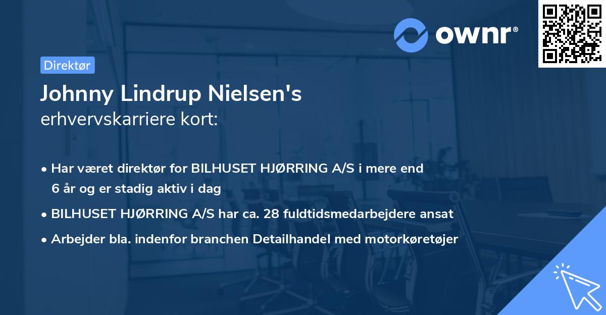 Johnny Lindrup Nielsen's erhvervskarriere kort