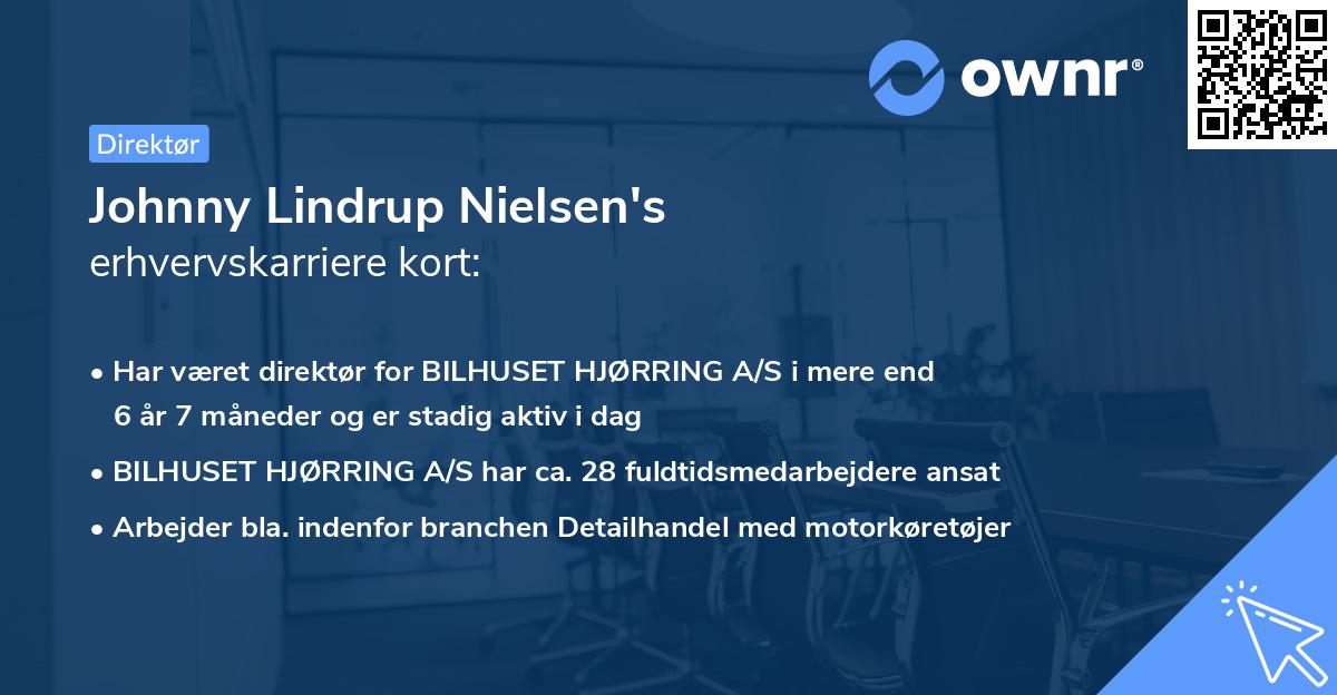 Johnny Lindrup Nielsen's erhvervskarriere kort