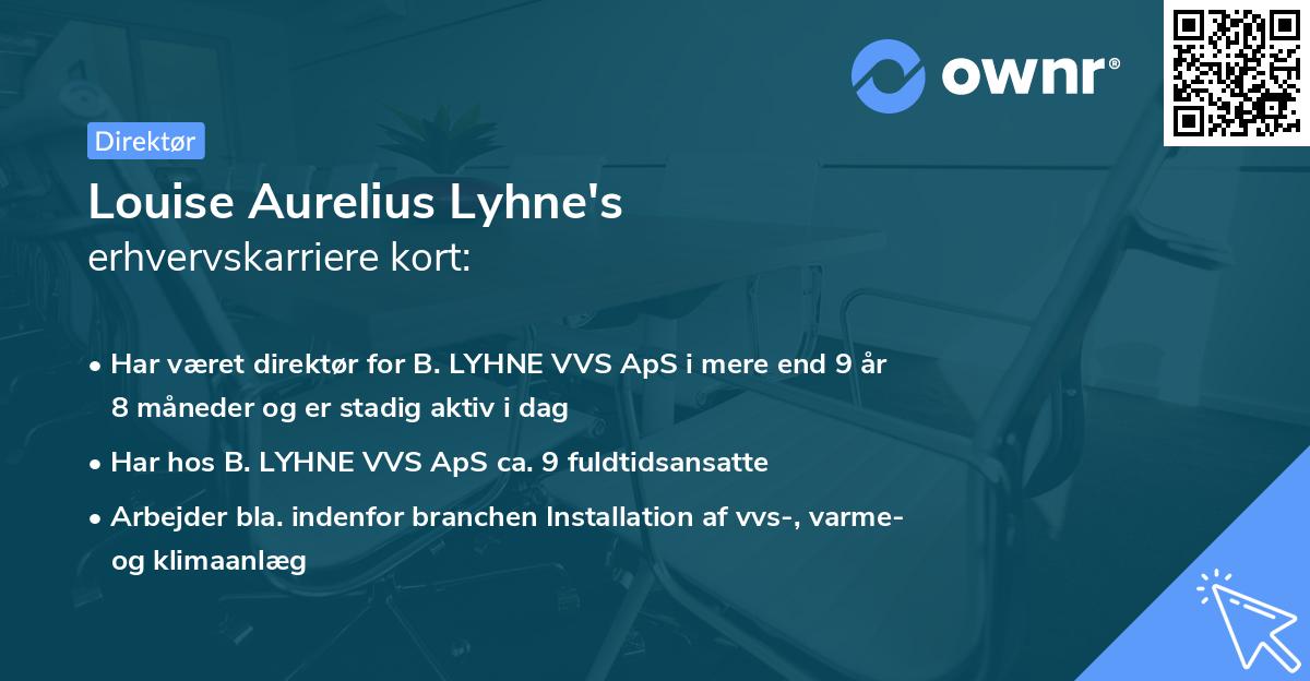 Louise Aurelius Lyhne's erhvervskarriere kort