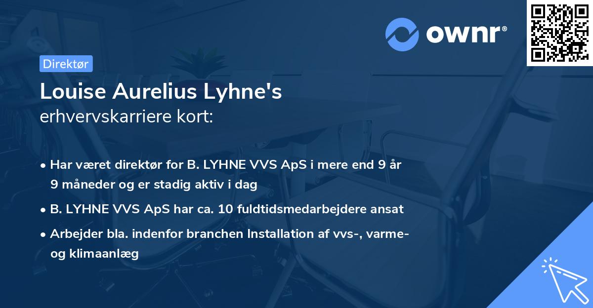 Louise Aurelius Lyhne's erhvervskarriere kort
