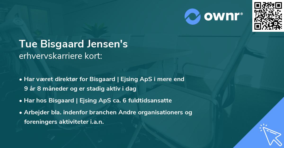 Tue Bisgaard Jensen's erhvervskarriere kort