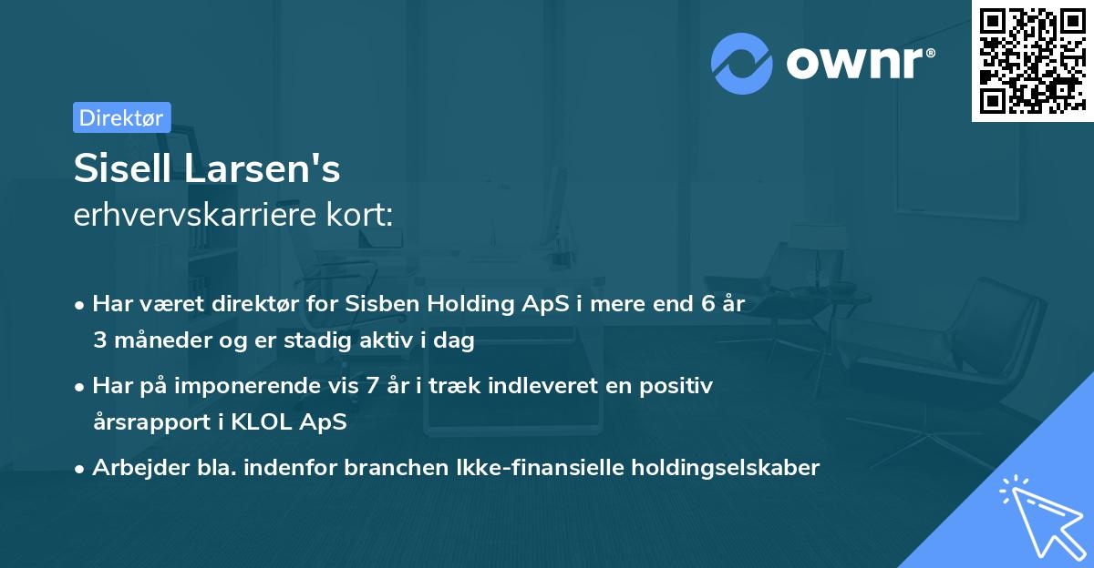 Sisell Larsen's erhvervskarriere kort
