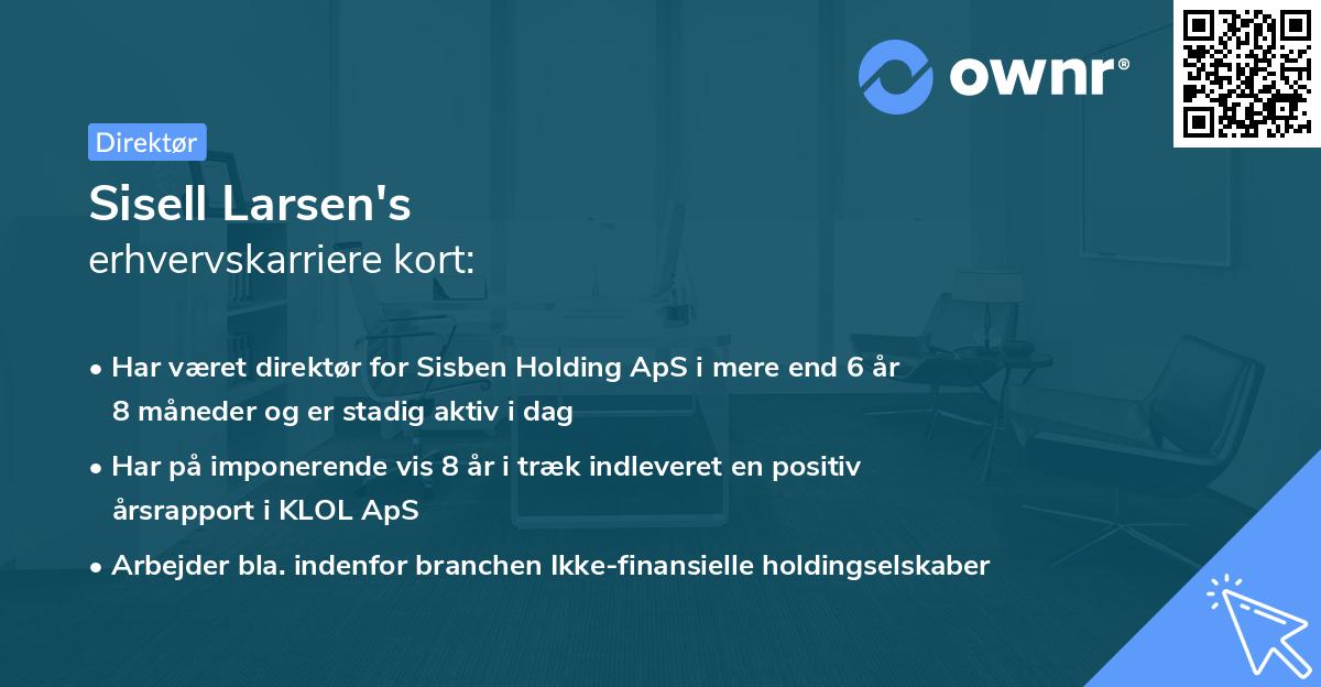 Sisell Larsen's erhvervskarriere kort