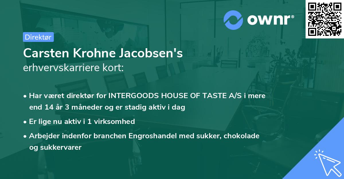 Carsten Krohne Jacobsen's erhvervskarriere kort