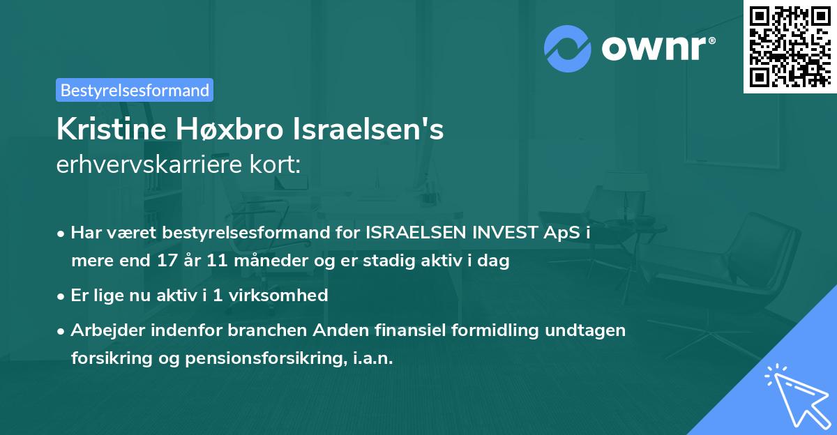 Kristine Høxbro Israelsen's erhvervskarriere kort