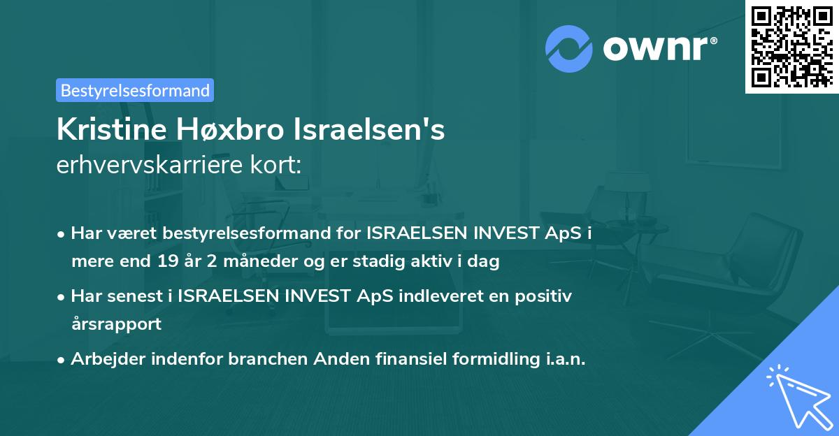 Kristine Høxbro Israelsen's erhvervskarriere kort