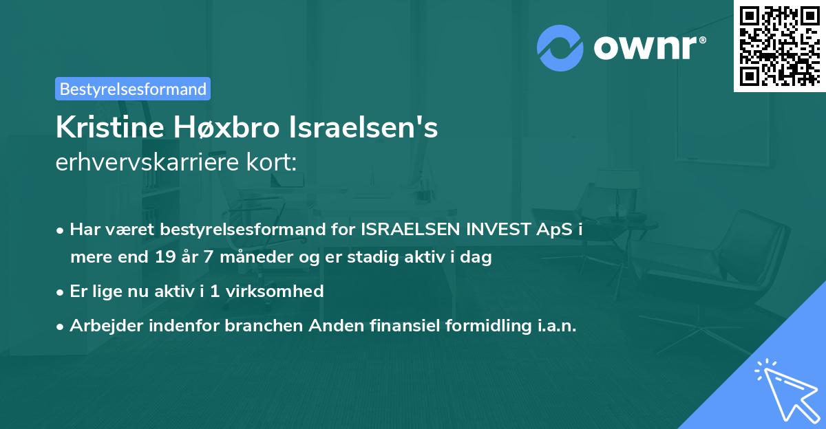 Kristine Høxbro Israelsen's erhvervskarriere kort