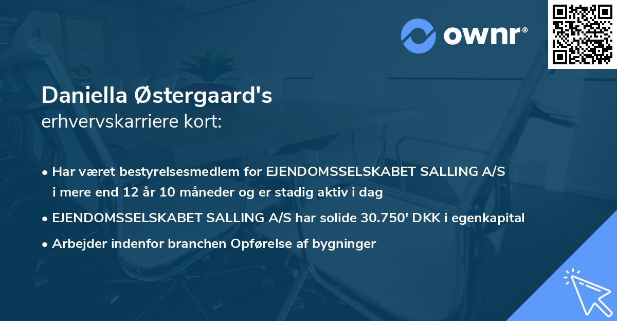 Daniella Østergaard's erhvervskarriere kort