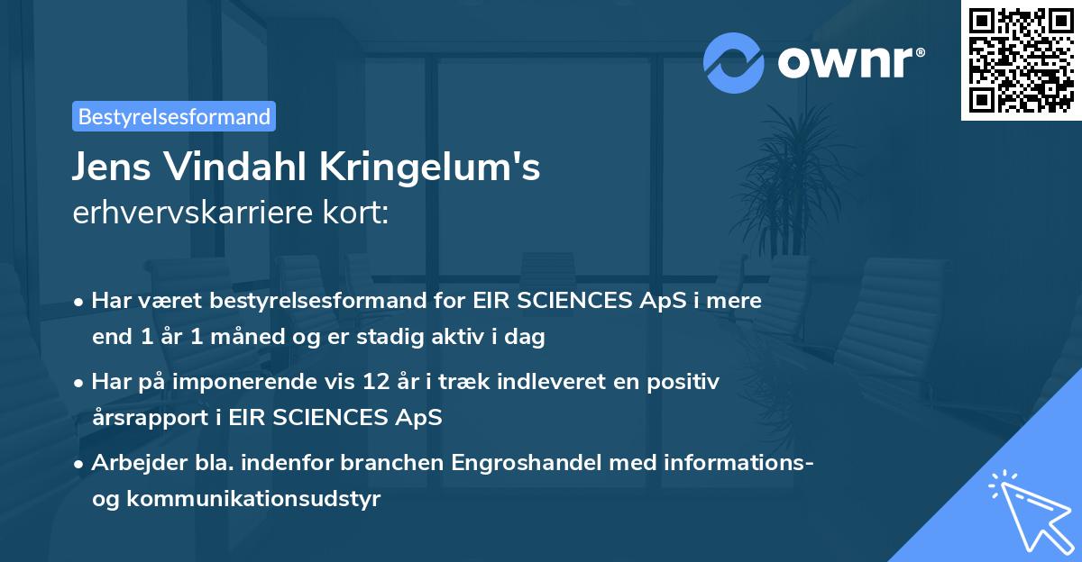 Jens Vindahl Kringelum's erhvervskarriere kort
