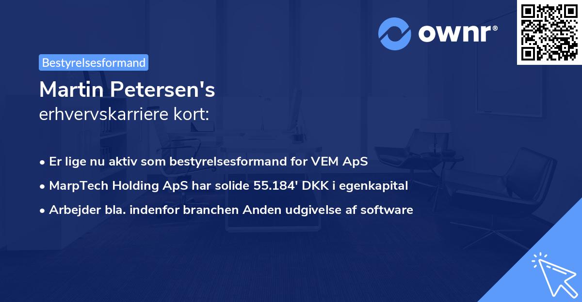 Martin Petersen's erhvervskarriere kort