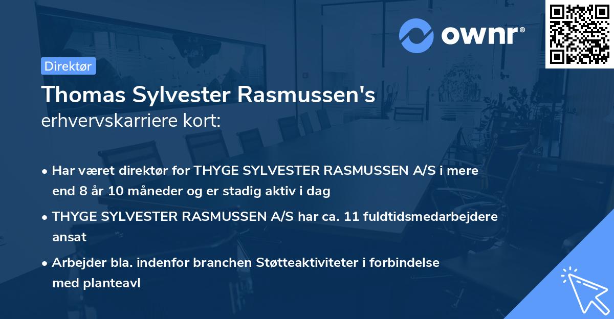 Thomas Sylvester Rasmussen's erhvervskarriere kort