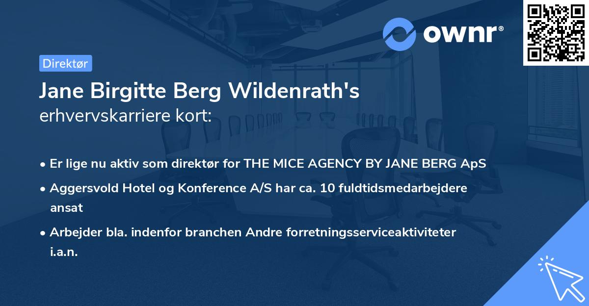 Jane Birgitte Berg Wildenrath's erhvervskarriere kort