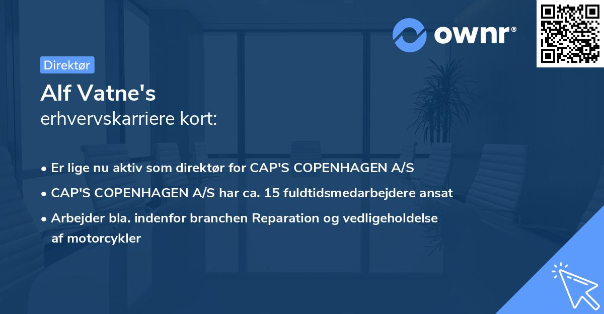 Alf Vatne's erhvervskarriere kort
