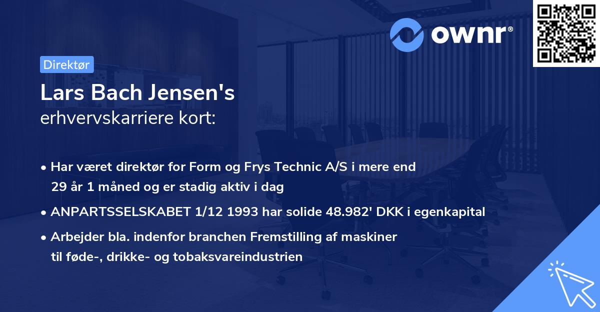 Lars Bach Jensen's erhvervskarriere kort