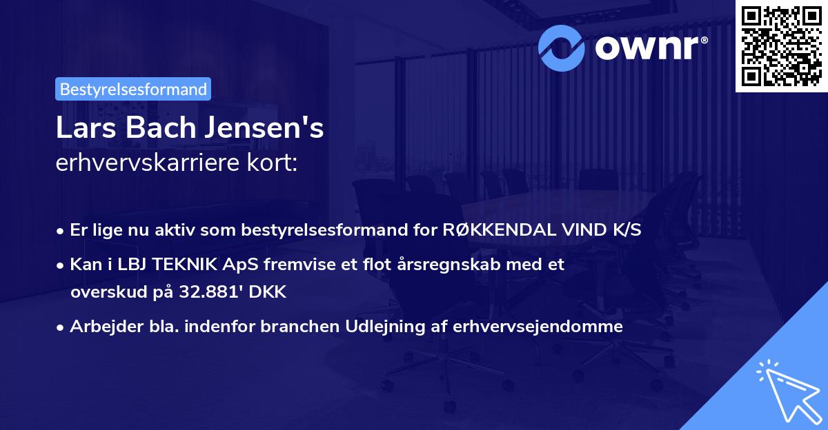 Lars Bach Jensen's erhvervskarriere kort