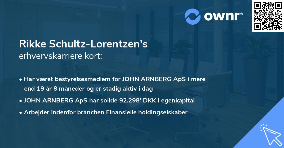 Rikke Schultz-Lorentzen's erhvervskarriere kort