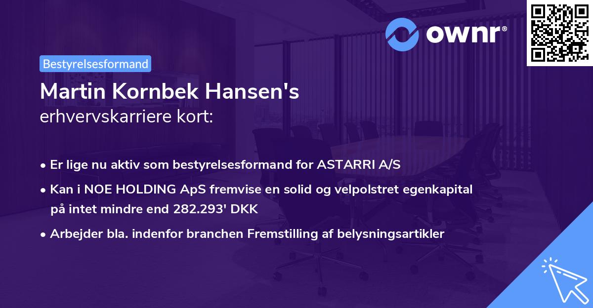 Martin Kornbek Hansen's erhvervskarriere kort