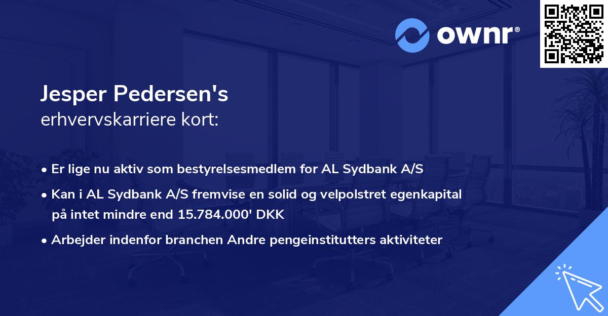 Jesper Pedersen's erhvervskarriere kort