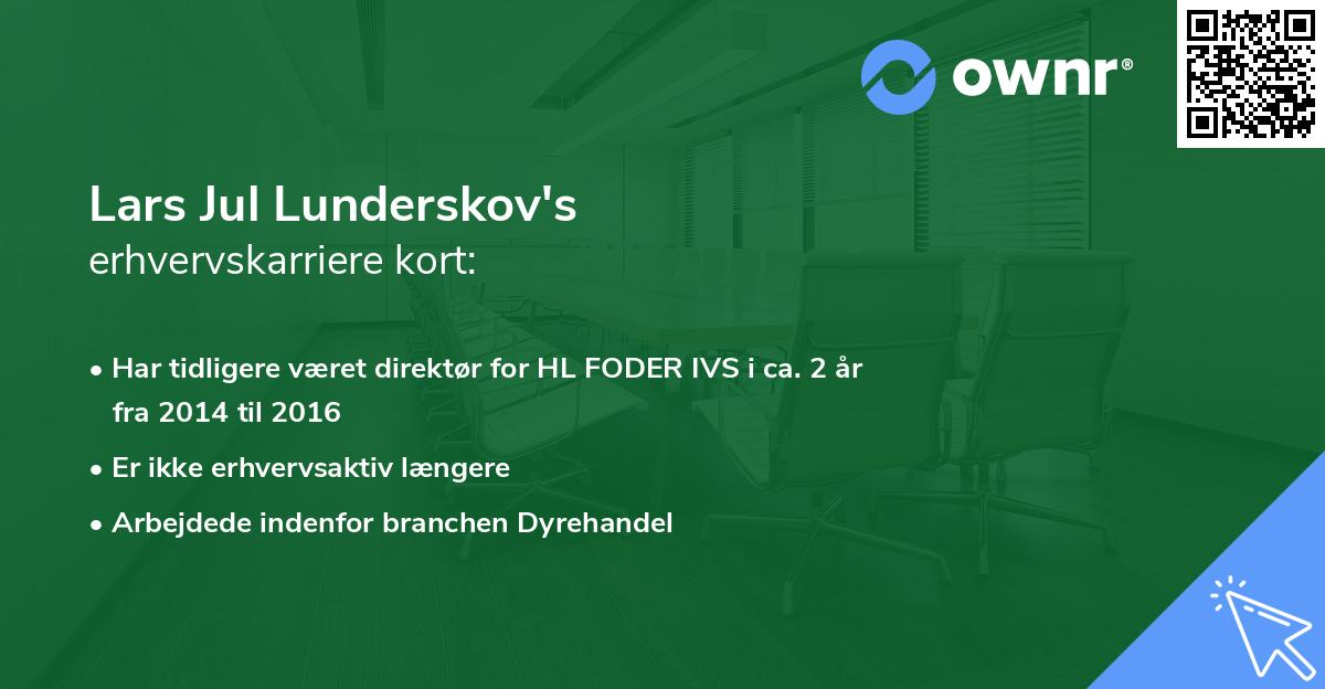 Lars Jul Lunderskov's erhvervskarriere kort